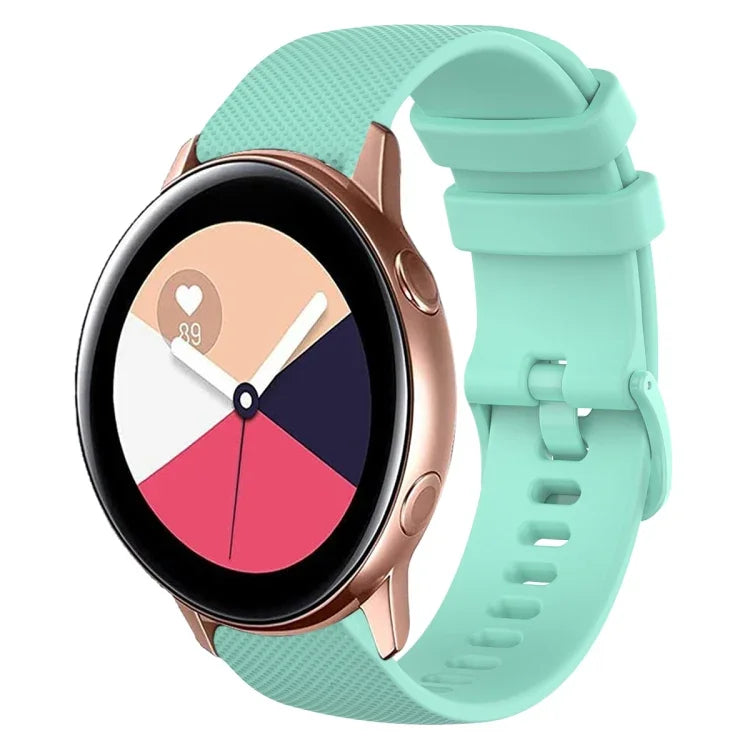 20mm チェック柄無地シリコンウォッチバンド、Samsung Galaxy Watch4 44mm用、Samsung Galaxy Watch4 Classic 46mm用、Samsung Galaxy Watch4 Classic 42mm用、Samsung Galaxy Watch Active 2用
