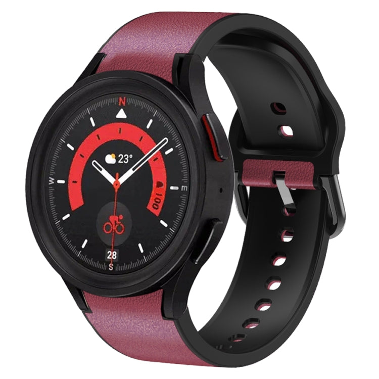 20mm シリコーン接着レザーウォッチバンド、Samsung Galaxy Watch 5 40mm用、Samsung Galaxy Watch 5 44mm用、Samsung Galaxy Watch 5 Pro 45mm用、Samsung Galaxy Watch 4 40mm用、Samsung Galaxy Watch 4 44mm用