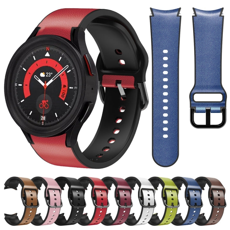 20mm シリコーン接着レザーウォッチバンド、Samsung Galaxy Watch 5 40mm用、Samsung Galaxy Watch 5 44mm用、Samsung Galaxy Watch 5 Pro 45mm用、Samsung Galaxy Watch 4 40mm用、Samsung Galaxy Watch 4 44mm用
