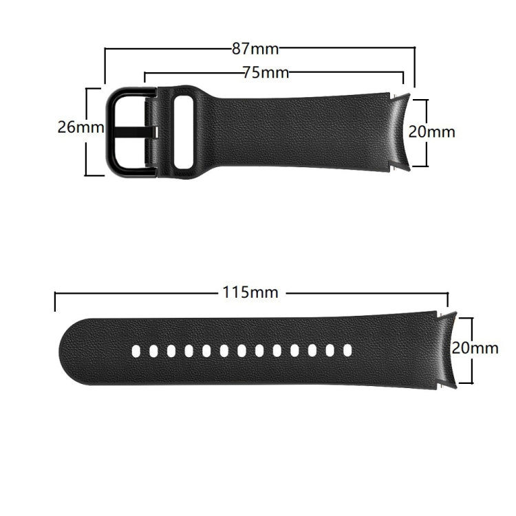 20mm シリコーン接着レザーウォッチバンド、Samsung Galaxy Watch 5 40mm用、Samsung Galaxy Watch 5 44mm用、Samsung Galaxy Watch 5 Pro 45mm用、Samsung Galaxy Watch 4 40mm用、Samsung Galaxy Watch 4 44mm用