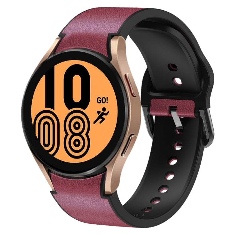 20mm シリコーン接着レザーウォッチバンド、Samsung Galaxy Watch 5 40mm用、Samsung Galaxy Watch 5 44mm用、Samsung Galaxy Watch 5 Pro 45mm用、Samsung Galaxy Watch 4 40mm用、Samsung Galaxy Watch 4 44mm用
