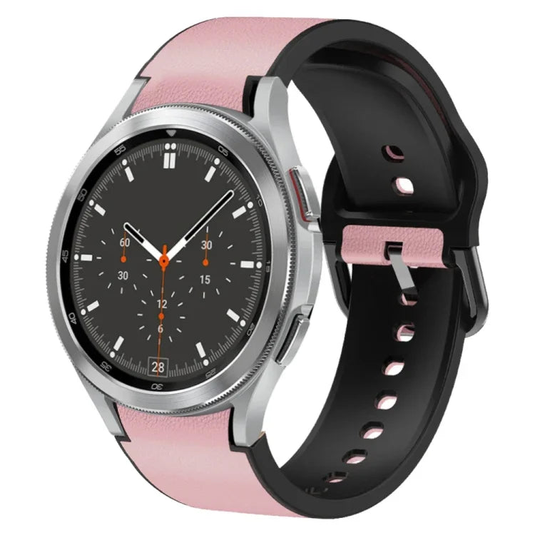 20mm シリコン接着レザーウォッチバンド、Samsung Galaxy Watch 4 Classic 46mm用、Samsung Galaxy Watch 4 Classic 42mm用、Samsung Galaxy Watch Active 2用