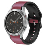 20mm シリコン接着レザーウォッチバンド、Samsung Galaxy Watch 4 Classic 46mm用、Samsung Galaxy Watch 4 Classic 42mm用、Samsung Galaxy Watch Active 2用