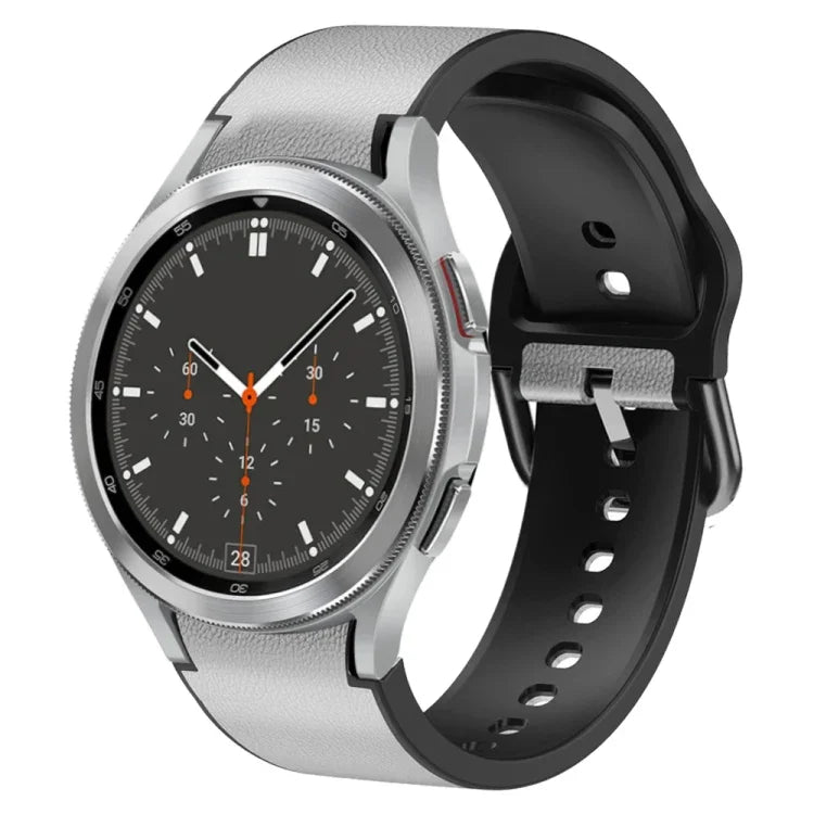 20mm シリコン接着レザーウォッチバンド、Samsung Galaxy Watch 4 Classic 46mm用、Samsung Galaxy Watch 4 Classic 42mm用、Samsung Galaxy Watch Active 2用