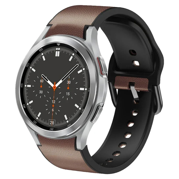 20mm シリコン接着レザーウォッチバンド、Samsung Galaxy Watch 4 Classic 46mm用、Samsung Galaxy Watch 4 Classic 42mm用、Samsung Galaxy Watch Active 2用