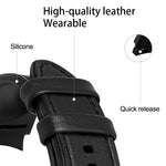 20mm シリコン接着レザーウォッチバンド、Samsung Galaxy Watch 4 Classic 46mm用、Samsung Galaxy Watch 4 Classic 42mm用、Samsung Galaxy Watch Active 2用