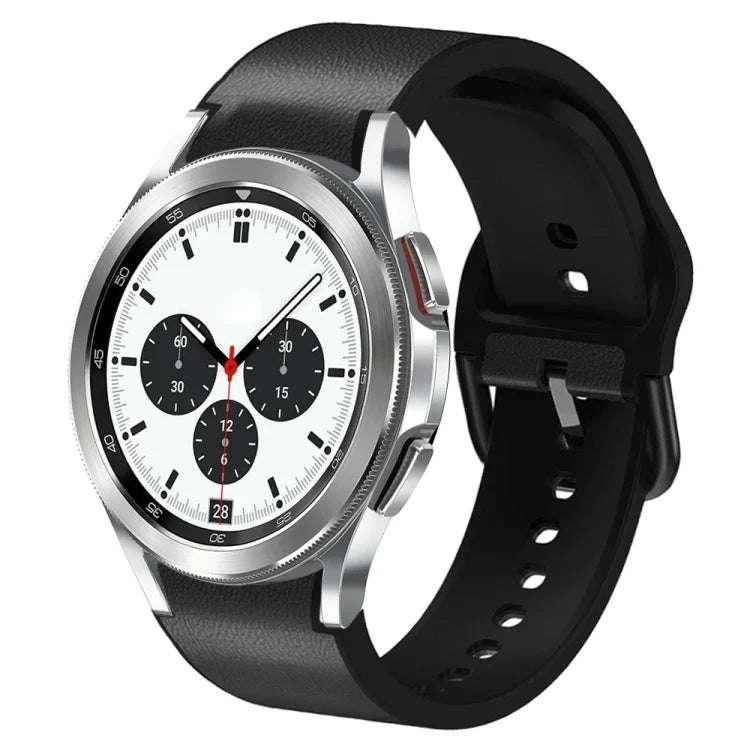 20mm シリコン接着レザーウォッチバンド、Samsung Galaxy Watch 4 Classic 46mm用、Samsung Galaxy Watch 4 Classic 42mm用、Samsung Galaxy Watch Active 2用