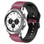 20mm シリコン接着レザーウォッチバンド、Samsung Galaxy Watch 4 Classic 46mm用、Samsung Galaxy Watch 4 Classic 42mm用、Samsung Galaxy Watch Active 2用