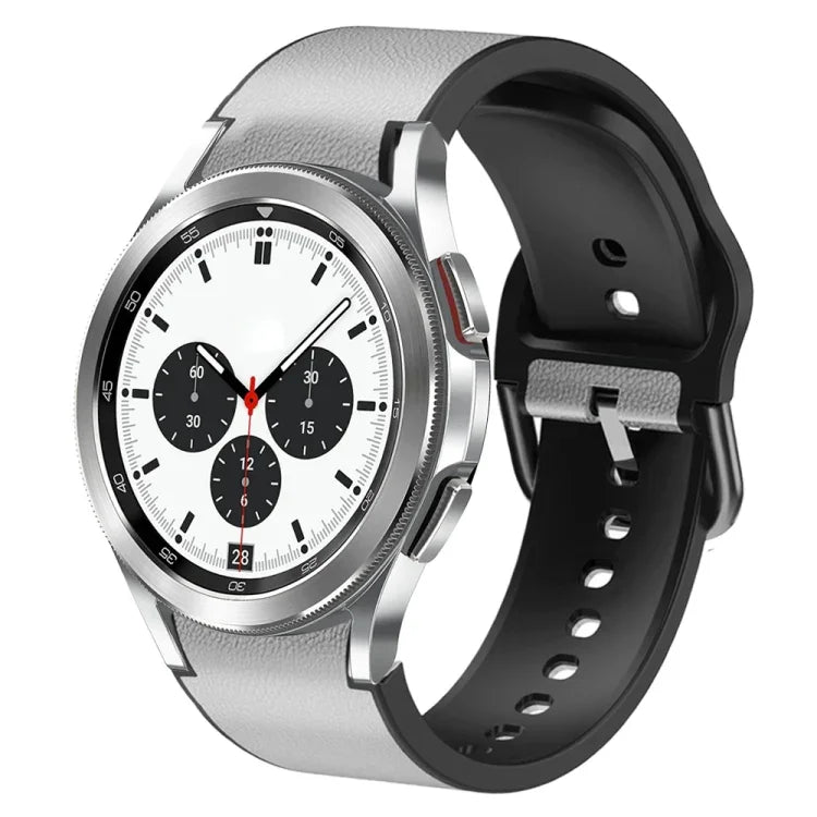 20mm シリコン接着レザーウォッチバンド、Samsung Galaxy Watch 4 Classic 46mm用、Samsung Galaxy Watch 4 Classic 42mm用、Samsung Galaxy Watch Active 2用