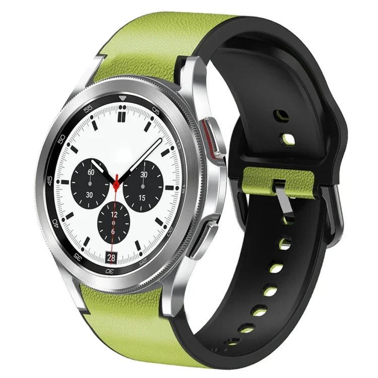 20mm シリコン接着レザーウォッチバンド、Samsung Galaxy Watch 4 Classic 46mm用、Samsung Galaxy Watch 4 Classic 42mm用、Samsung Galaxy Watch Active 2用
