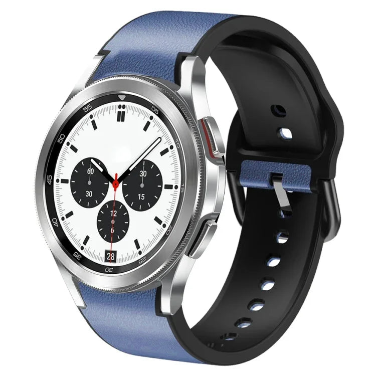 20mm シリコン接着レザーウォッチバンド、Samsung Galaxy Watch 4 Classic 46mm用、Samsung Galaxy Watch 4 Classic 42mm用、Samsung Galaxy Watch Active 2用