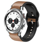 20mm シリコン接着レザーウォッチバンド、Samsung Galaxy Watch 4 Classic 46mm用、Samsung Galaxy Watch 4 Classic 42mm用、Samsung Galaxy Watch Active 2用