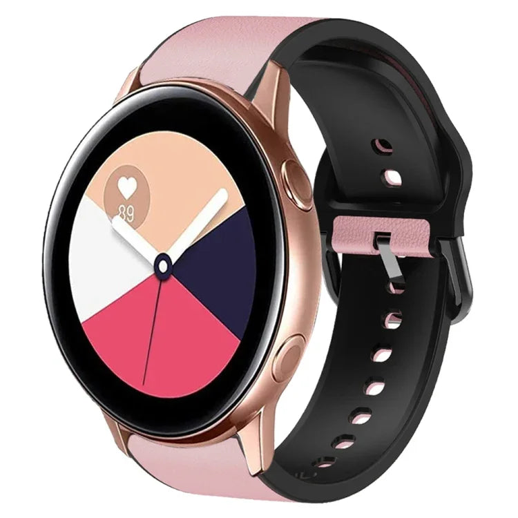 20mm シリコン接着レザーウォッチバンド、Samsung Galaxy Watch 4 Classic 46mm用、Samsung Galaxy Watch 4 Classic 42mm用、Samsung Galaxy Watch Active 2用