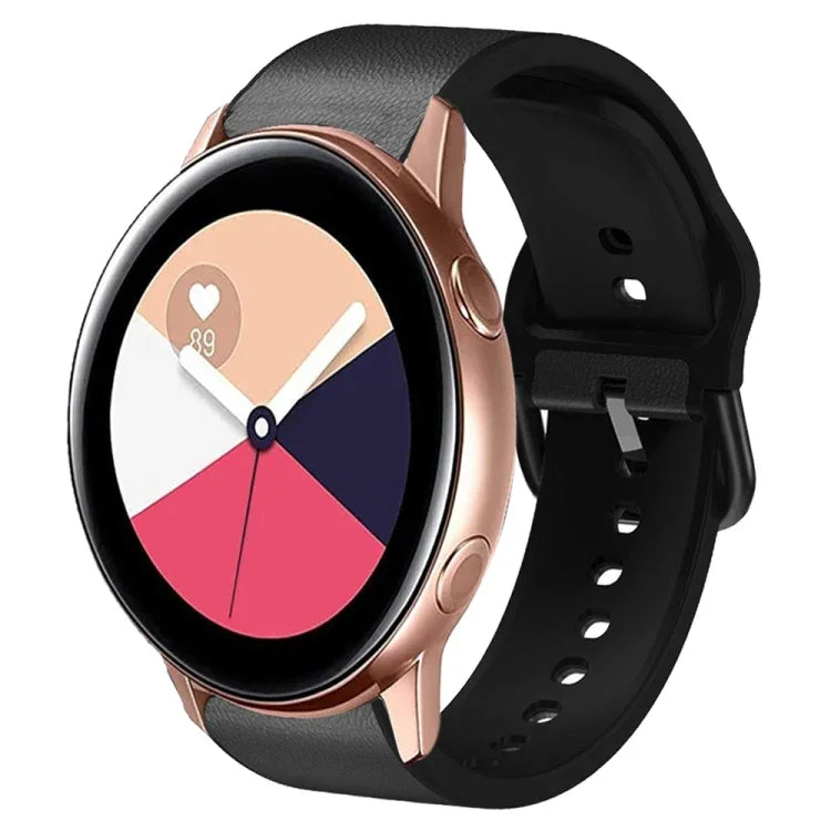 20mm シリコン接着レザーウォッチバンド、Samsung Galaxy Watch 4 Classic 46mm用、Samsung Galaxy Watch 4 Classic 42mm用、Samsung Galaxy Watch Active 2用
