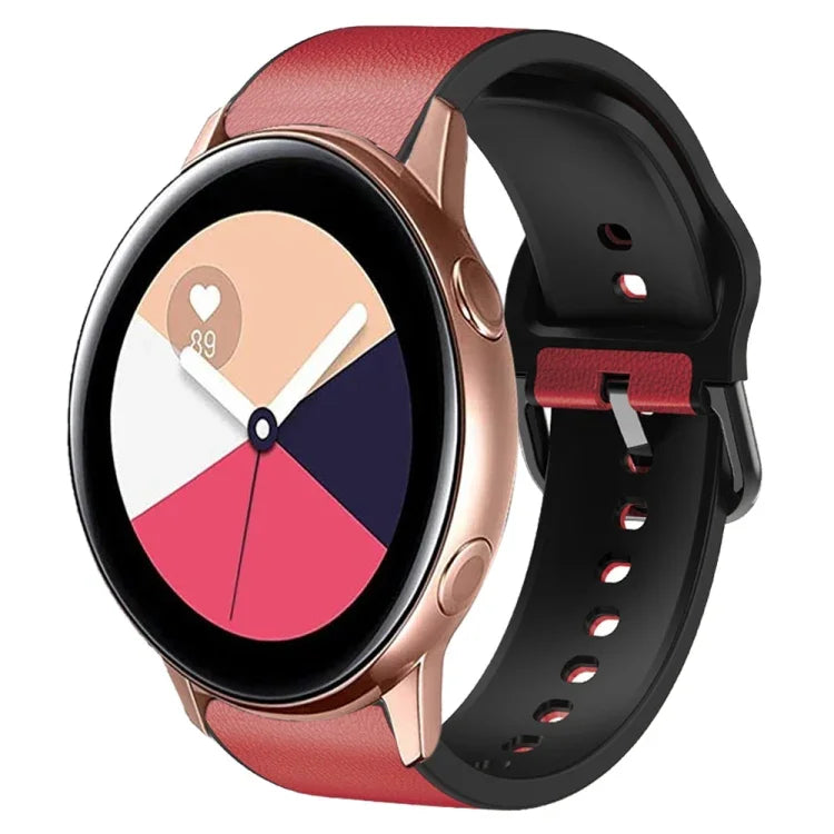 20mm シリコン接着レザーウォッチバンド、Samsung Galaxy Watch 4 Classic 46mm用、Samsung Galaxy Watch 4 Classic 42mm用、Samsung Galaxy Watch Active 2用