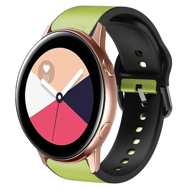 20mm シリコン接着レザーウォッチバンド、Samsung Galaxy Watch 4 Classic 46mm用、Samsung Galaxy Watch 4 Classic 42mm用、Samsung Galaxy Watch Active 2用