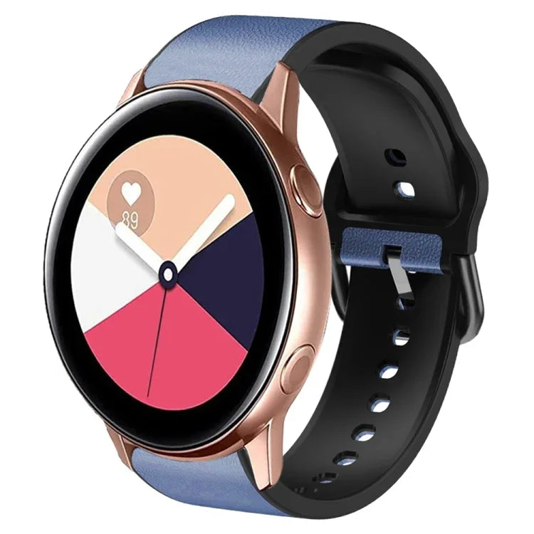 20mm シリコン接着レザーウォッチバンド、Samsung Galaxy Watch 4 Classic 46mm用、Samsung Galaxy Watch 4 Classic 42mm用、Samsung Galaxy Watch Active 2用