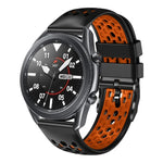 22mm ツートンカラー 通気性シリコンウォッチバンド、Samsung Galaxy Watch3 45mm 用、Samsung Galaxy Watch 46mm 用、Samsung Gear S3 Classic 用、Samsung Gear S3 Frontier 用