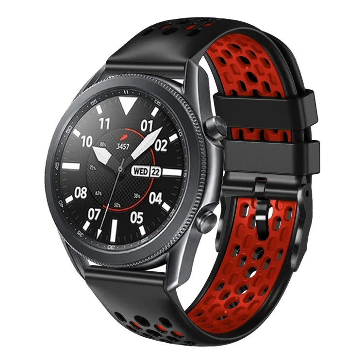22mm ツートンカラー 通気性シリコンウォッチバンド、Samsung Galaxy Watch3 45mm 用、Samsung Galaxy Watch 46mm 用、Samsung Gear S3 Classic 用、Samsung Gear S3 Frontier 用