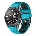 22mm ツートンカラー 通気性シリコンウォッチバンド、Samsung Galaxy Watch3 45mm 用、Samsung Galaxy Watch 46mm 用、Samsung Gear S3 Classic 用、Samsung Gear S3 Frontier 用