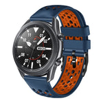 22mm ツートンカラー 通気性シリコンウォッチバンド、Samsung Galaxy Watch3 45mm 用、Samsung Galaxy Watch 46mm 用、Samsung Gear S3 Classic 用、Samsung Gear S3 Frontier 用