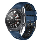 22mm ツートンカラー 通気性シリコンウォッチバンド、Samsung Galaxy Watch3 45mm 用、Samsung Galaxy Watch 46mm 用、Samsung Gear S3 Classic 用、Samsung Gear S3 Frontier 用