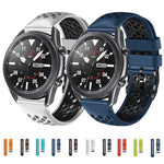 22mm ツートンカラー 通気性シリコンウォッチバンド、Samsung Galaxy Watch3 45mm 用、Samsung Galaxy Watch 46mm 用、Samsung Gear S3 Classic 用、Samsung Gear S3 Frontier 用
