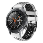 22mm ツートンカラー 通気性シリコンウォッチバンド、Samsung Galaxy Watch3 45mm 用、Samsung Galaxy Watch 46mm 用、Samsung Gear S3 Classic 用、Samsung Gear S3 Frontier 用