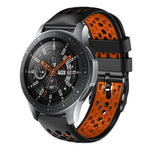 22mm ツートンカラー 通気性シリコンウォッチバンド、Samsung Galaxy Watch3 45mm 用、Samsung Galaxy Watch 46mm 用、Samsung Gear S3 Classic 用、Samsung Gear S3 Frontier 用