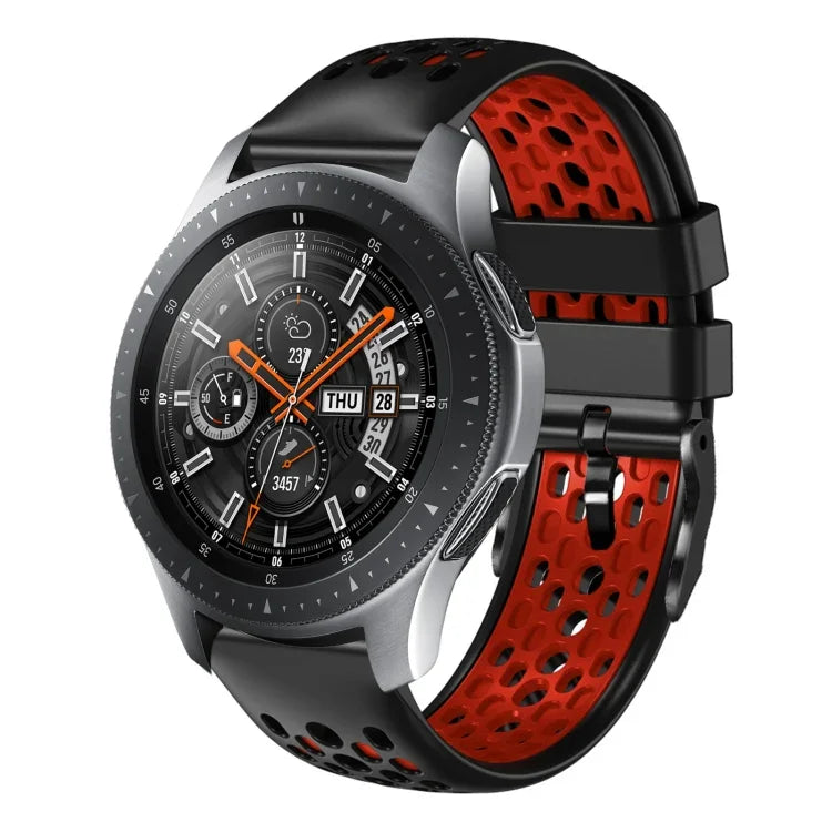 22mm ツートンカラー 通気性シリコンウォッチバンド、Samsung Galaxy Watch3 45mm 用、Samsung Galaxy Watch 46mm 用、Samsung Gear S3 Classic 用、Samsung Gear S3 Frontier 用