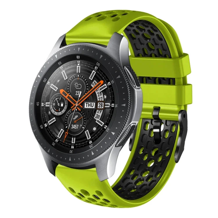 22mm ツートンカラー 通気性シリコンウォッチバンド、Samsung Galaxy Watch3 45mm 用、Samsung Galaxy Watch 46mm 用、Samsung Gear S3 Classic 用、Samsung Gear S3 Frontier 用