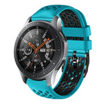 22mm ツートンカラー 通気性シリコンウォッチバンド、Samsung Galaxy Watch3 45mm 用、Samsung Galaxy Watch 46mm 用、Samsung Gear S3 Classic 用、Samsung Gear S3 Frontier 用