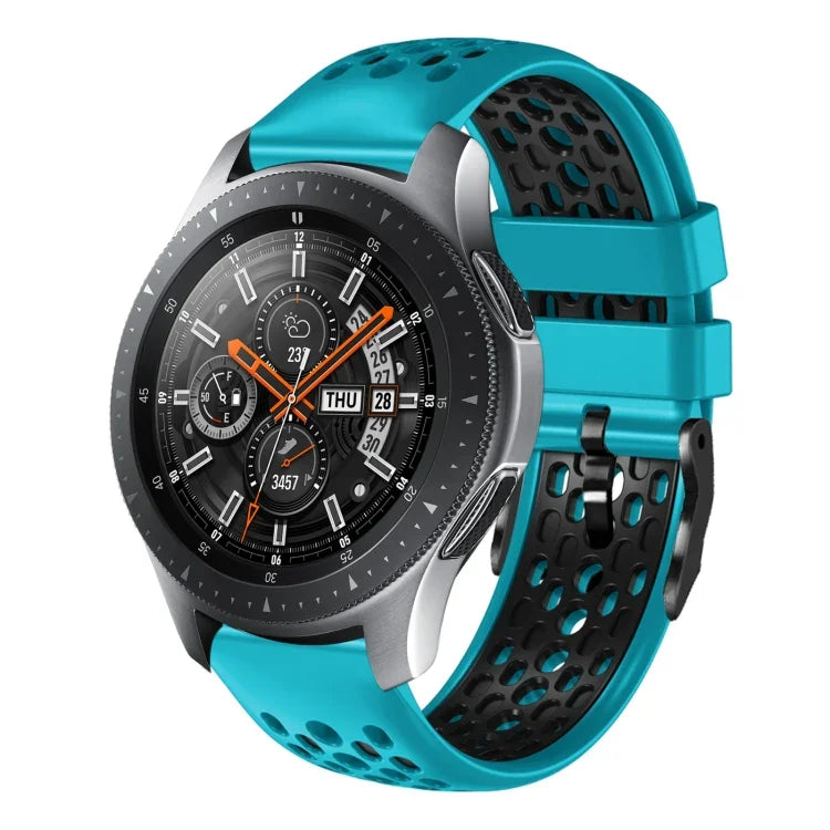 22mm ツートンカラー 通気性シリコンウォッチバンド、Samsung Galaxy Watch3 45mm 用、Samsung Galaxy Watch 46mm 用、Samsung Gear S3 Classic 用、Samsung Gear S3 Frontier 用