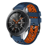 22mm ツートンカラー 通気性シリコンウォッチバンド、Samsung Galaxy Watch3 45mm 用、Samsung Galaxy Watch 46mm 用、Samsung Gear S3 Classic 用、Samsung Gear S3 Frontier 用