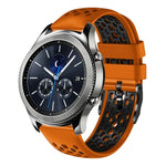 22mm ツートンカラー 通気性シリコンウォッチバンド、Samsung Galaxy Watch3 45mm 用、Samsung Galaxy Watch 46mm 用、Samsung Gear S3 Classic 用、Samsung Gear S3 Frontier 用