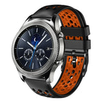 22mm ツートンカラー 通気性シリコンウォッチバンド、Samsung Galaxy Watch3 45mm 用、Samsung Galaxy Watch 46mm 用、Samsung Gear S3 Classic 用、Samsung Gear S3 Frontier 用