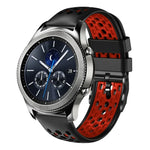 22mm ツートンカラー 通気性シリコンウォッチバンド、Samsung Galaxy Watch3 45mm 用、Samsung Galaxy Watch 46mm 用、Samsung Gear S3 Classic 用、Samsung Gear S3 Frontier 用