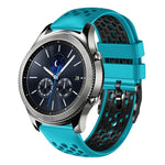 22mm ツートンカラー 通気性シリコンウォッチバンド、Samsung Galaxy Watch3 45mm 用、Samsung Galaxy Watch 46mm 用、Samsung Gear S3 Classic 用、Samsung Gear S3 Frontier 用
