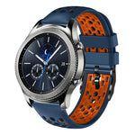 22mm ツートンカラー 通気性シリコンウォッチバンド、Samsung Galaxy Watch3 45mm 用、Samsung Galaxy Watch 46mm 用、Samsung Gear S3 Classic 用、Samsung Gear S3 Frontier 用