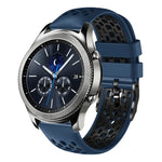 22mm ツートンカラー 通気性シリコンウォッチバンド、Samsung Galaxy Watch3 45mm 用、Samsung Galaxy Watch 46mm 用、Samsung Gear S3 Classic 用、Samsung Gear S3 Frontier 用