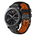 22mm ツートンカラー 通気性シリコンウォッチバンド、Samsung Galaxy Watch3 45mm 用、Samsung Galaxy Watch 46mm 用、Samsung Gear S3 Classic 用、Samsung Gear S3 Frontier 用