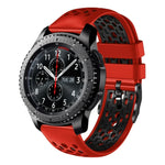 22mm ツートンカラー 通気性シリコンウォッチバンド、Samsung Galaxy Watch3 45mm 用、Samsung Galaxy Watch 46mm 用、Samsung Gear S3 Classic 用、Samsung Gear S3 Frontier 用
