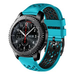 22mm ツートンカラー 通気性シリコンウォッチバンド、Samsung Galaxy Watch3 45mm 用、Samsung Galaxy Watch 46mm 用、Samsung Gear S3 Classic 用、Samsung Gear S3 Frontier 用