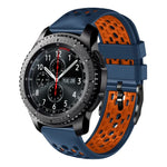 22mm ツートンカラー 通気性シリコンウォッチバンド、Samsung Galaxy Watch3 45mm 用、Samsung Galaxy Watch 46mm 用、Samsung Gear S3 Classic 用、Samsung Gear S3 Frontier 用