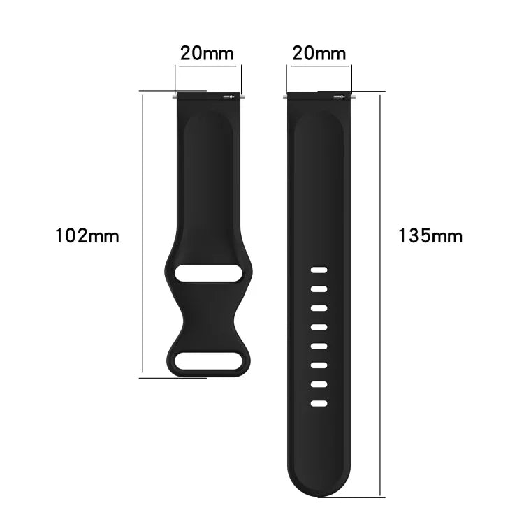 20mm バタフライバックル 単色シリコンウォッチバンド、Samsung Galaxy Watch 4 44mm用、Samsung Galaxy Watch 4 Classic 46mm用、Samsung Galaxy Watch 4 Classic 42mm用、Samsung Galaxy Watch Active 2用