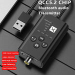 T9 低遅延 5.2 Bluetoothオーディオトランスミッター 光ファイバー・同軸・APTXフルシリーズ対応 USBケーブル付き、ケーブルなし