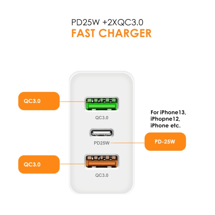 45W PD3.0 + 2ポート QC3.0 USB マルチポート急速充電器、UKプラグ、UKプラグ