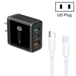45W PD3.0 + 2 x QC3.0 USBマルチポートチャージャー Type-C to Type-Cケーブル付き、USプラグ、USプラグ + Type-C to Type-Cケーブル