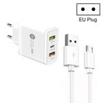 45W PD25W + 2 x QC3.0 USBマルチポートチャージャー USB to Micro USBケーブル付き、EUプラグ、EUプラグ + USB to Micro USBケーブル