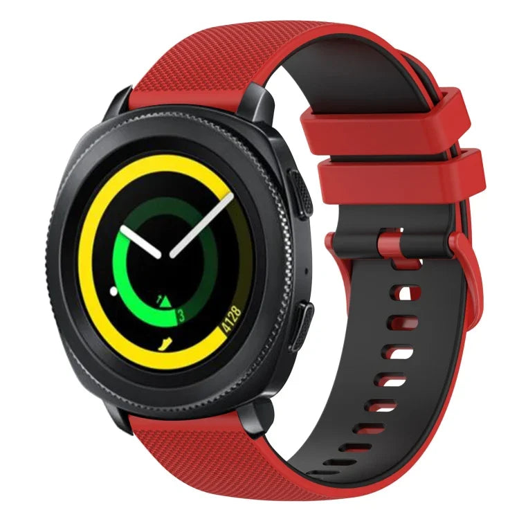 20mm チェッカードツートンシリコンウォッチバンド、Samsung Gear Sport用、Samsung Gear S2 Classic用